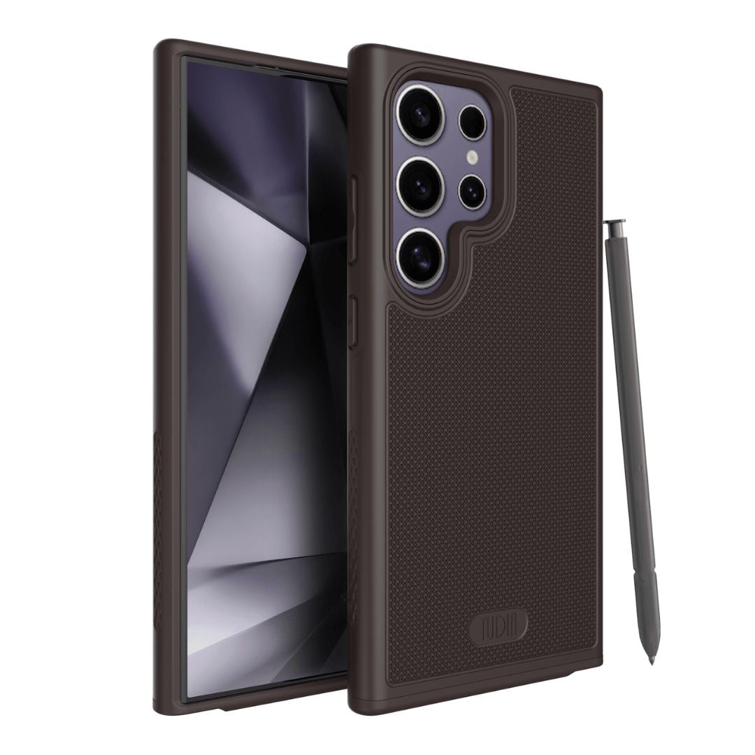 Dark purple MergeGrip case compatible with Samsung Galaxy S24 Ultra – slim, shockproof design with built-in magnetic mount