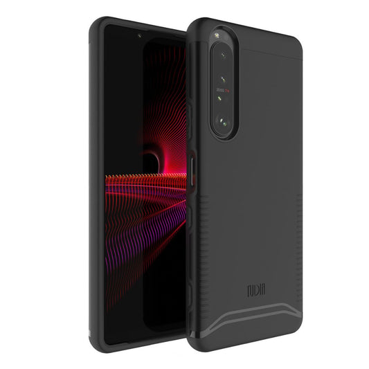 Sony Xperia 1 III 2021 MERGE heavy duty dual layer protective case in jet black, shockproof and durable phone cover