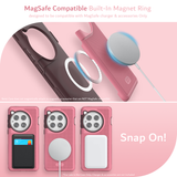 Dual-layered OnePlus 12 Case with MagSafe Compatible Built-In Magnet Ring for seamless integration with MagSafe chargers and accessories. Note: case does not magnetically attach to magnetic accessories that are NOT MagSafe compatibl  TUDIA MergeGrip case for OnePlus 12 showcasing MagSafe compatibility. Snap On! Explore a range of compatible MagSafe accessories, including wallet, charger, and power banks. Please note: Case only for sale; charger and accessories not included.