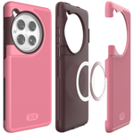 Smokey Pink TUDIA Merge Grip Dual Layer Case for OnePlus 12. Features Built in Magnet. Compatible with MagSafe. 
