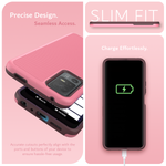 Features Image 4 - Smokey Pink - Precise Design. Seamless Access. Slim Fit. Accurate cutouts perfectly align with the ports and buttons of your device to ensure hassle free usage. Charge Effortlessly. 