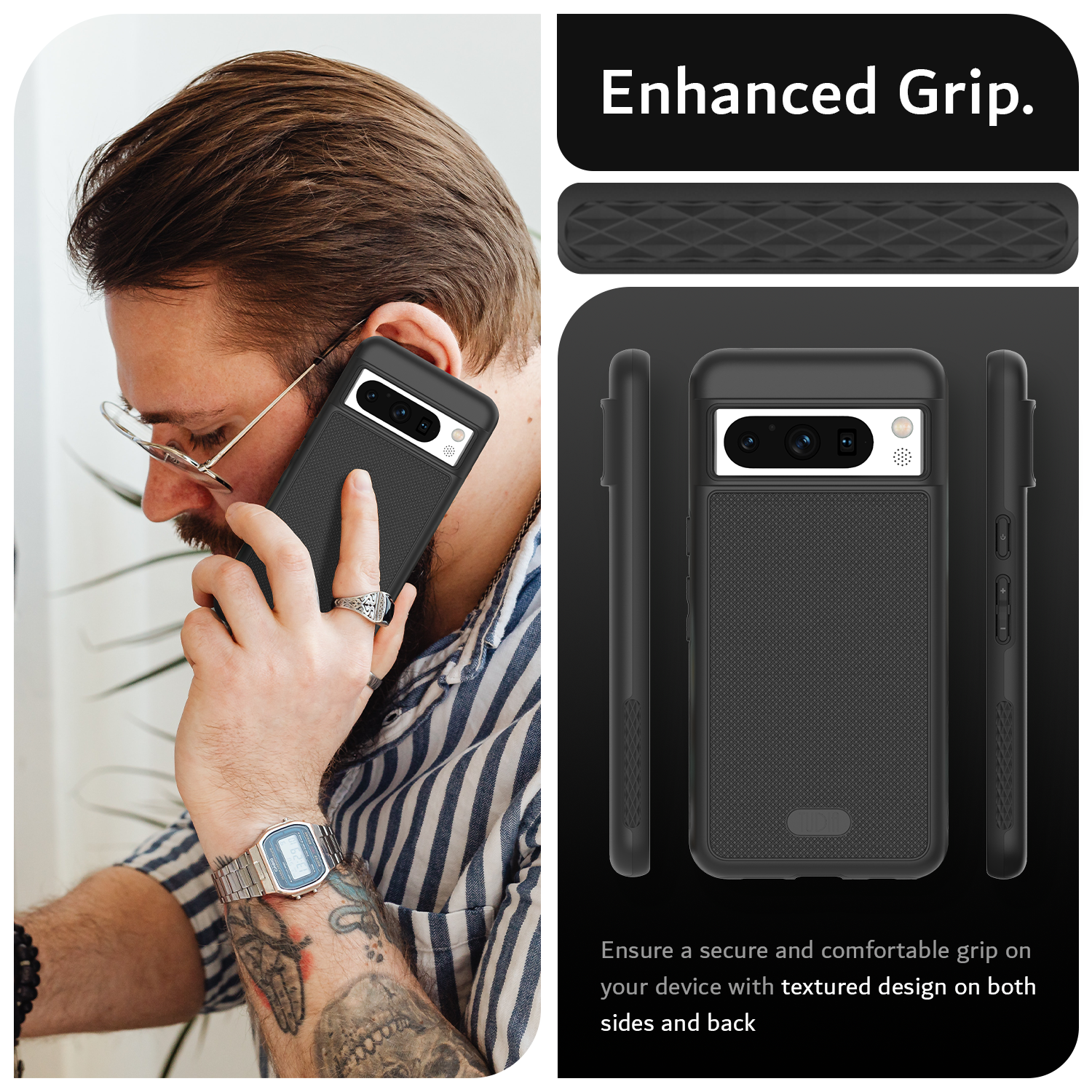 Google Pixel 8 Pro MagSafe Compatible Case MergeGrip with Built-In Magnet - TUDIA Products