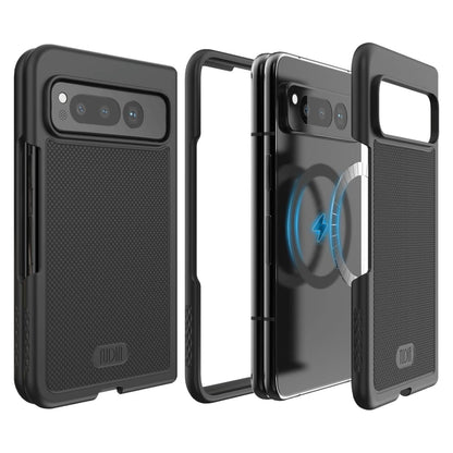 TUDIA MergeGrip MagSafe Compatible Case for Google Pixel Fold in Matte Black – Slim, Shockproof, and Protective with Built-In Magnet