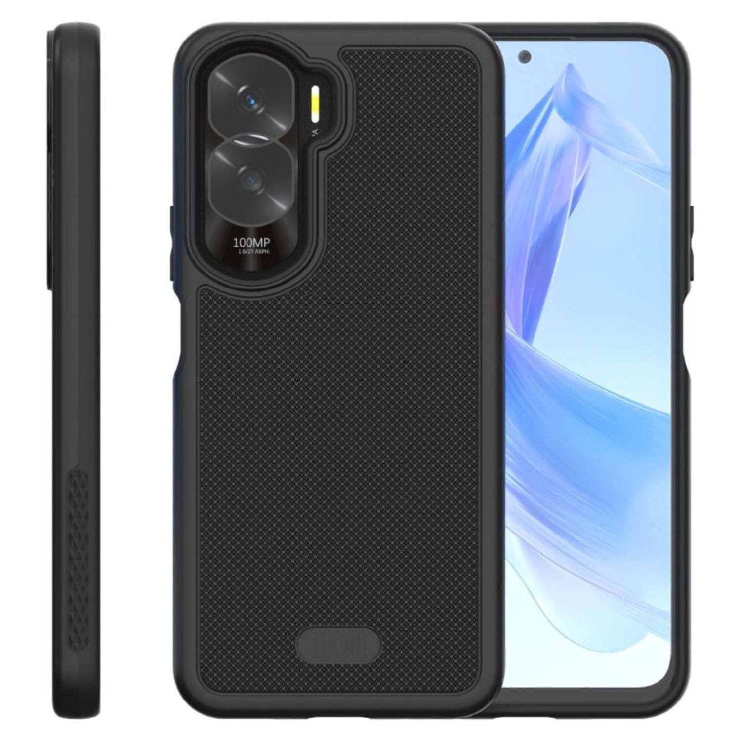 TUDIA MergeGrip Heavy Duty Black Case for Honor 90 Lite 5G, Shockproof Dual-Layer Protective Cover with Enhanced Grip