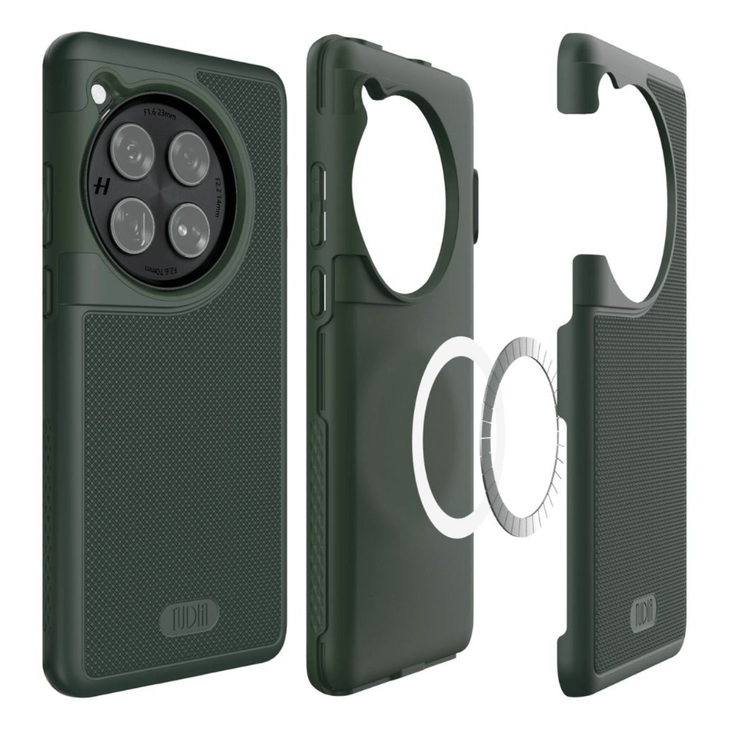 TUDIA MergeGrip MagSafe Compatible Case for OnePlus 12 in Pine Green with Built-In Magnet, Shockproof and Slim Design