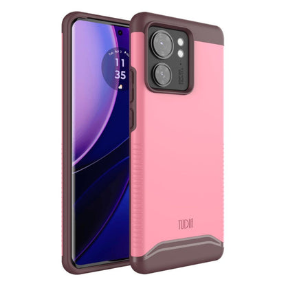 TUDIA Merge MagSafe Compatible Case for Motorola Edge (2023) / Edge 40 in Smokey Pink with Built-In Magnet for Wireless Charging