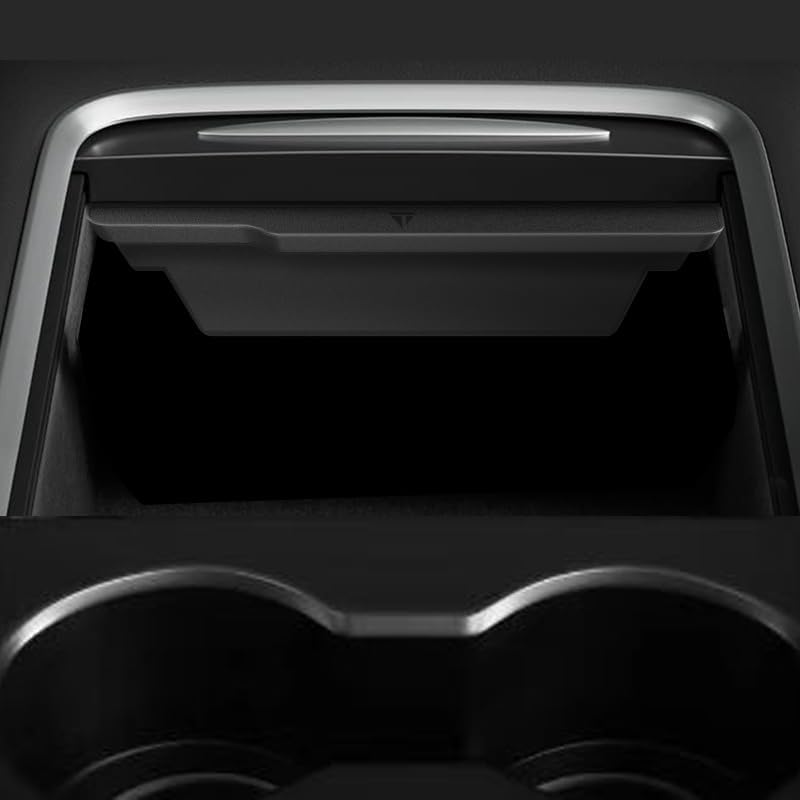 Center Console Organizer Silicone Tray for Tesla Model 3 (2021-2023) and Model Y (2021-Current) - Front and Top View - TUDIA Products