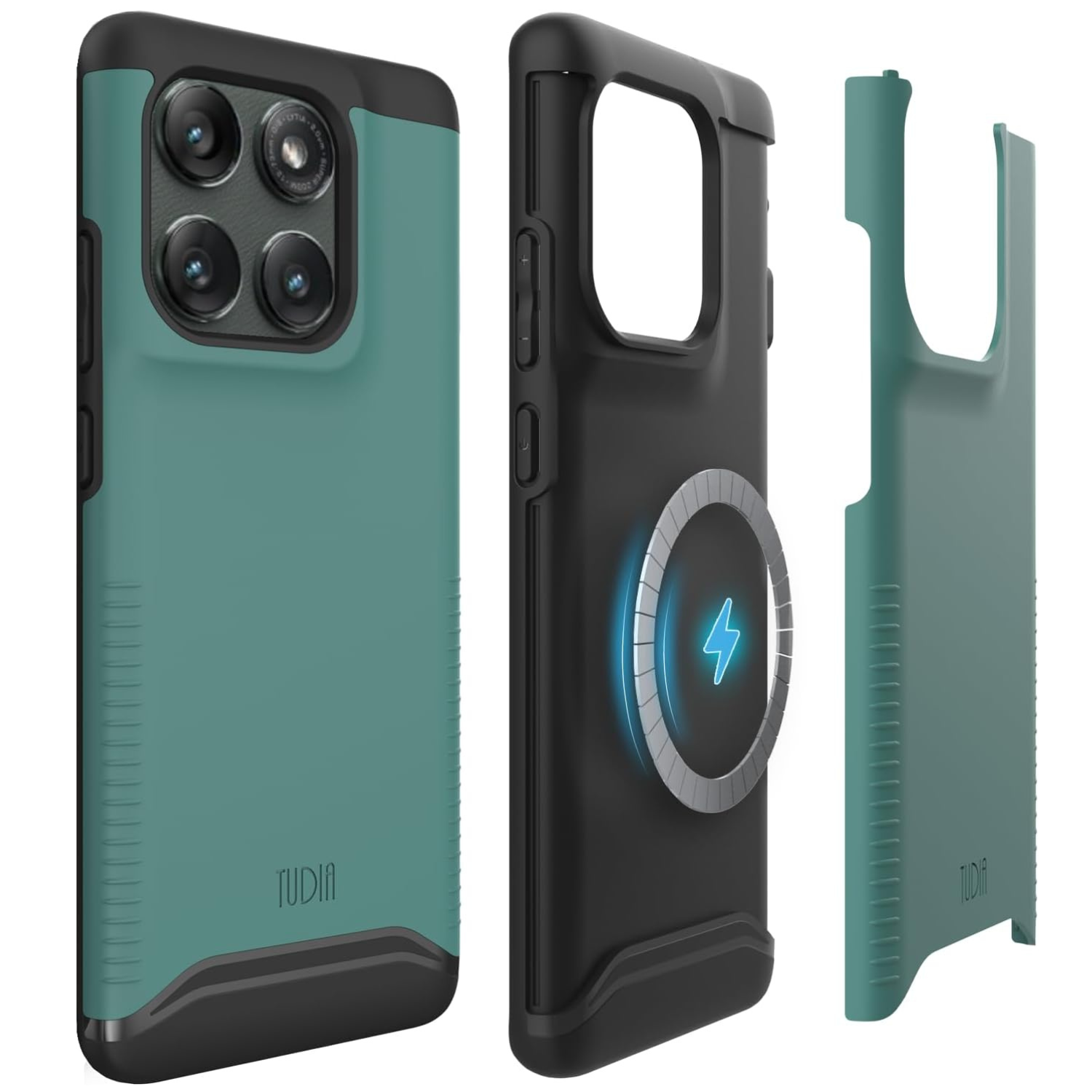 TUDIA Motorola Edge 2025 Case Hunter Green – DualShield MergeGrip Heavy Duty Protective Cover with MagSafe Compatibility