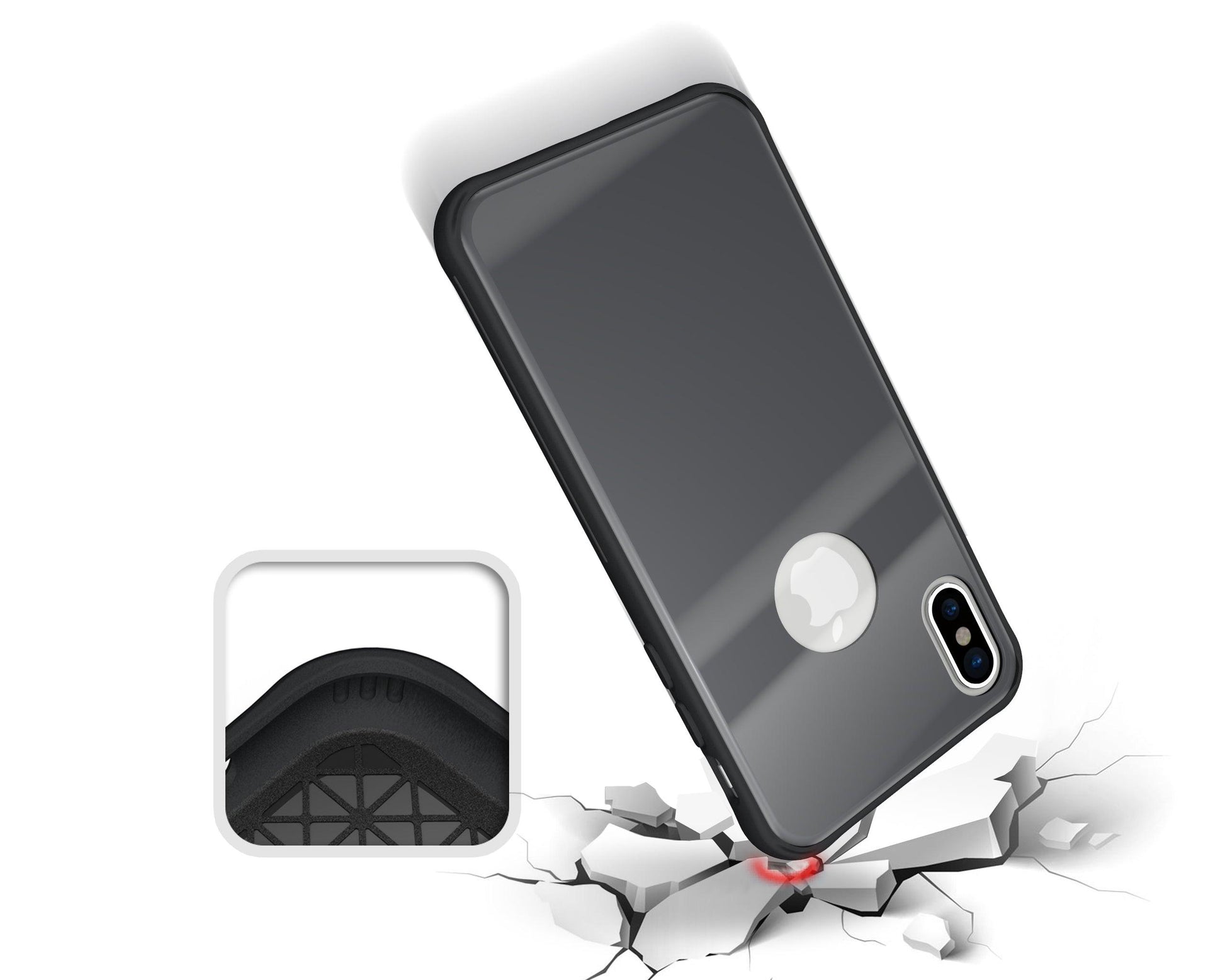 iPhone X/XS Case Tempered Glass Back GLOST - TUDIA Products