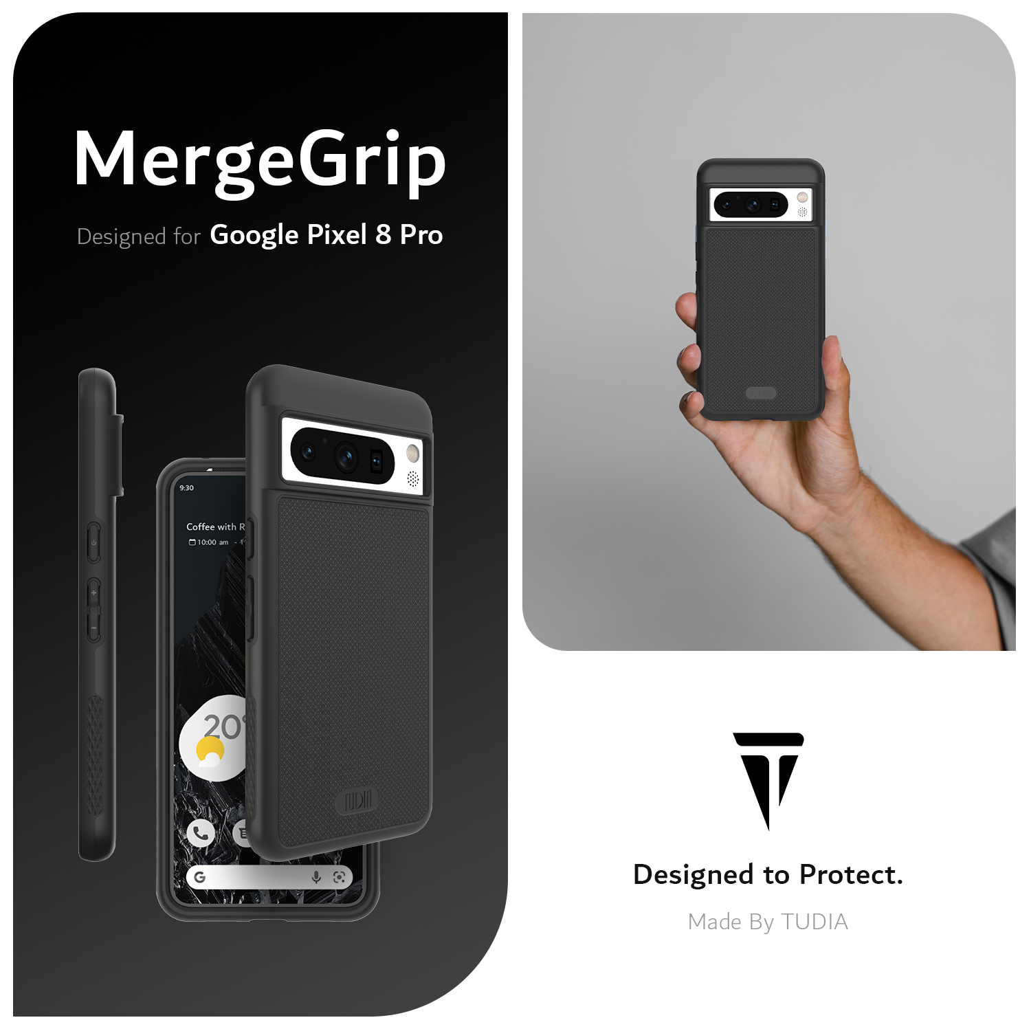Google Pixel 8 Pro MagSafe Compatible Case MergeGrip with Built-In Magnet - TUDIA Products