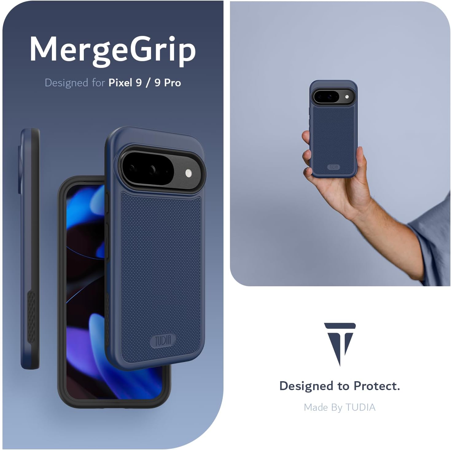 Google Pixel 9 / Pixel 9 Pro Case (2024) MagSafe Compatible Case MergeGrip with Built-In Magnet - TUDIA Products