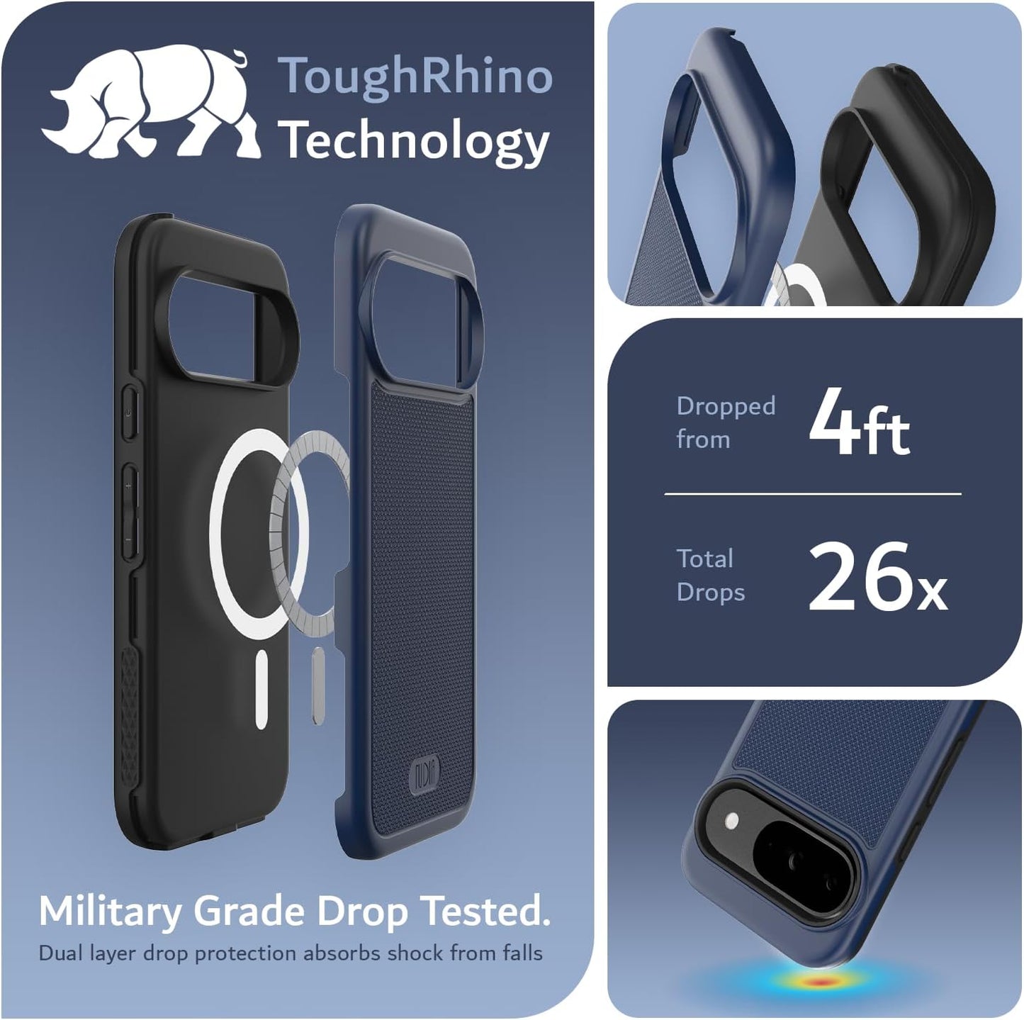 Google Pixel 9 / Pixel 9 Pro Case (2024) MagSafe Compatible Case MergeGrip with Built-In Magnet - TUDIA Products