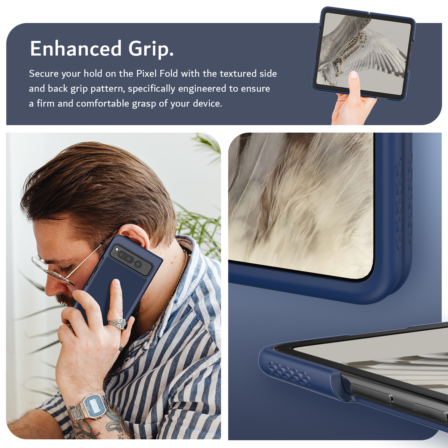 Google Pixel Fold MagSafe Compatible Case MergeGrip with Built-In Magnet - TUDIA Products