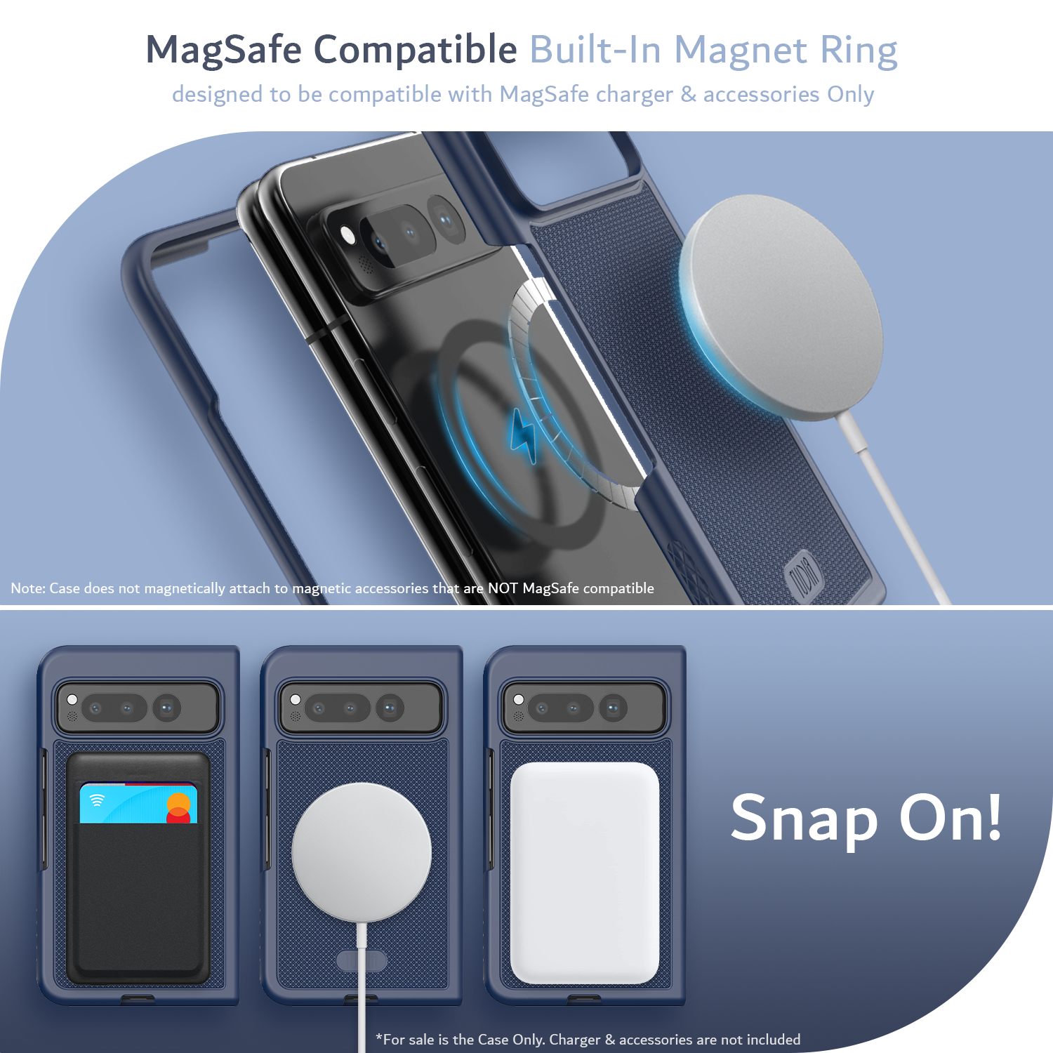 Google Pixel Fold MagSafe Compatible Case MergeGrip with Built-In Magnet - TUDIA Products