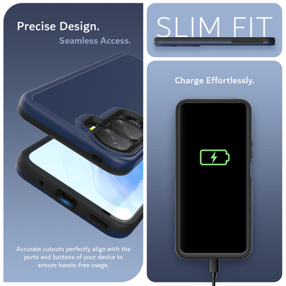 TUDIA MergeGrip Heavy Duty Shockproof Case for Honor 90 Lite 5G in Indigo Blue – Slim Rugged Design with Seamless Access