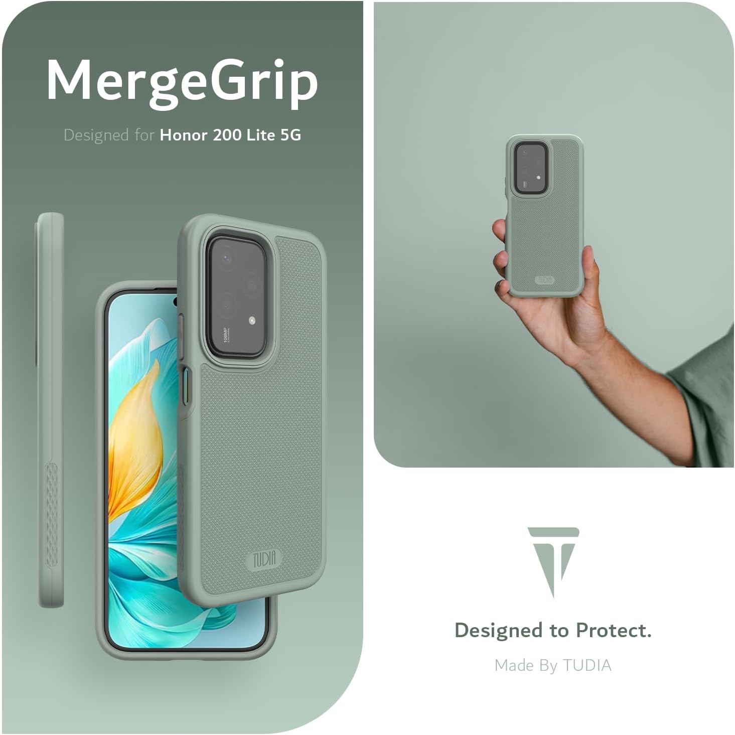 Honor Magic 200 LITE 5G Case MergeGrip Heavy Duty DualShield - TUDIA Products