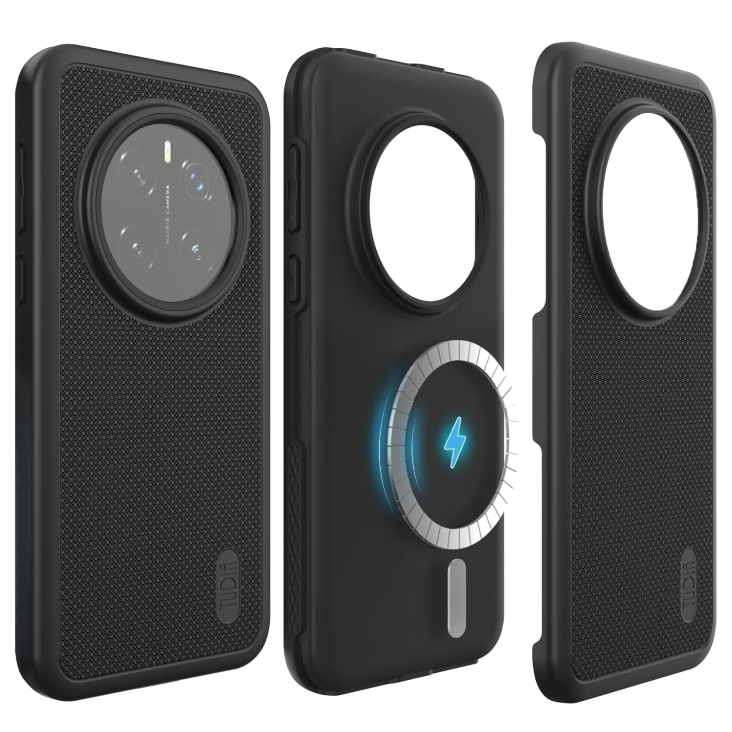 TUDIA MergeGrip Case for Honor Magic 7 Pro 5G – Matte Black DualShield Heavy Duty Protective Cover with MagSafe