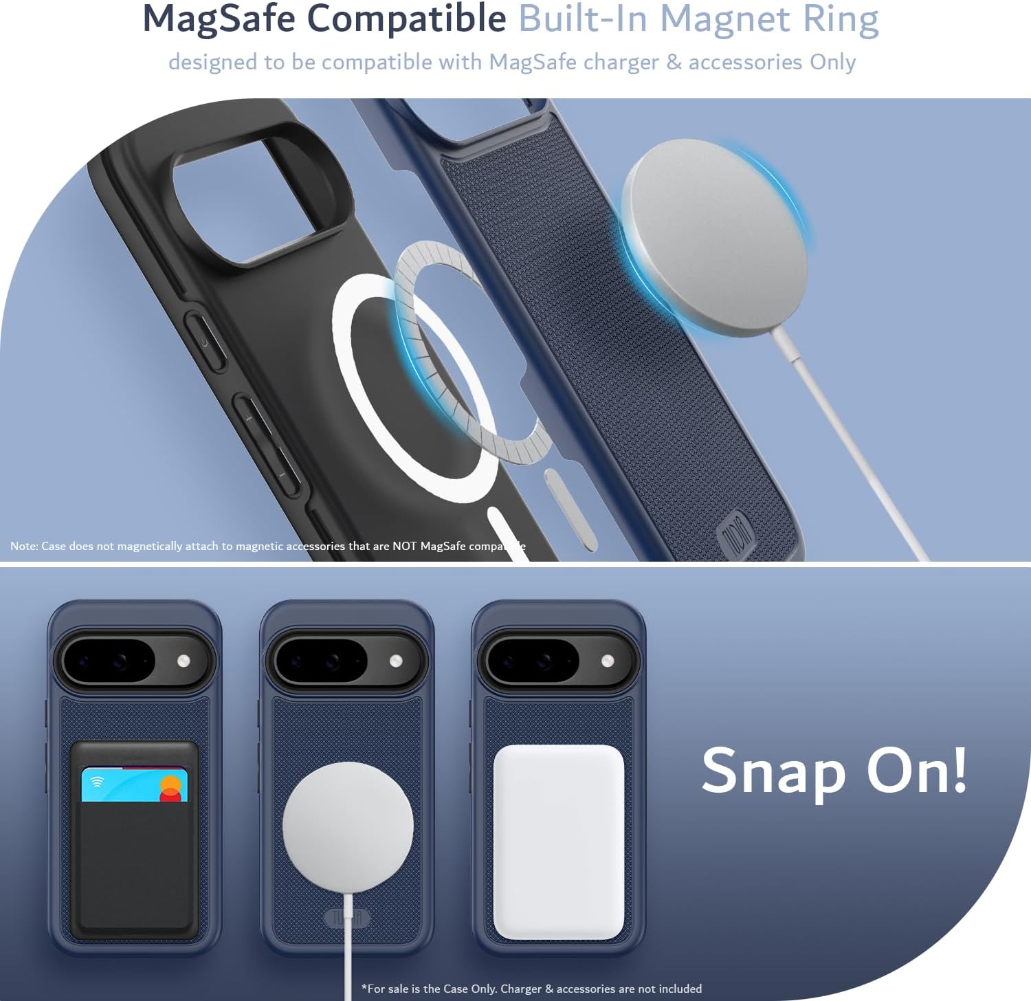 Google Pixel 9 / Pixel 9 Pro Case (2024) MagSafe Compatible Case MergeGrip with Built-In Magnet - TUDIA Products