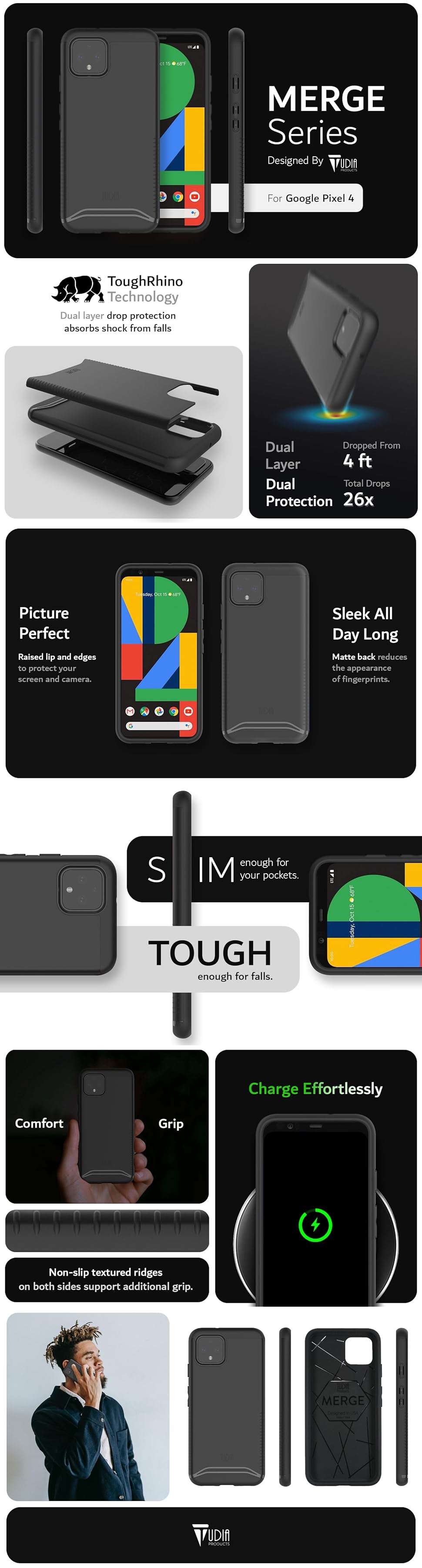 TUDIA MERGE Series Google Pixel 4 Dual Layer Dual Protection Case