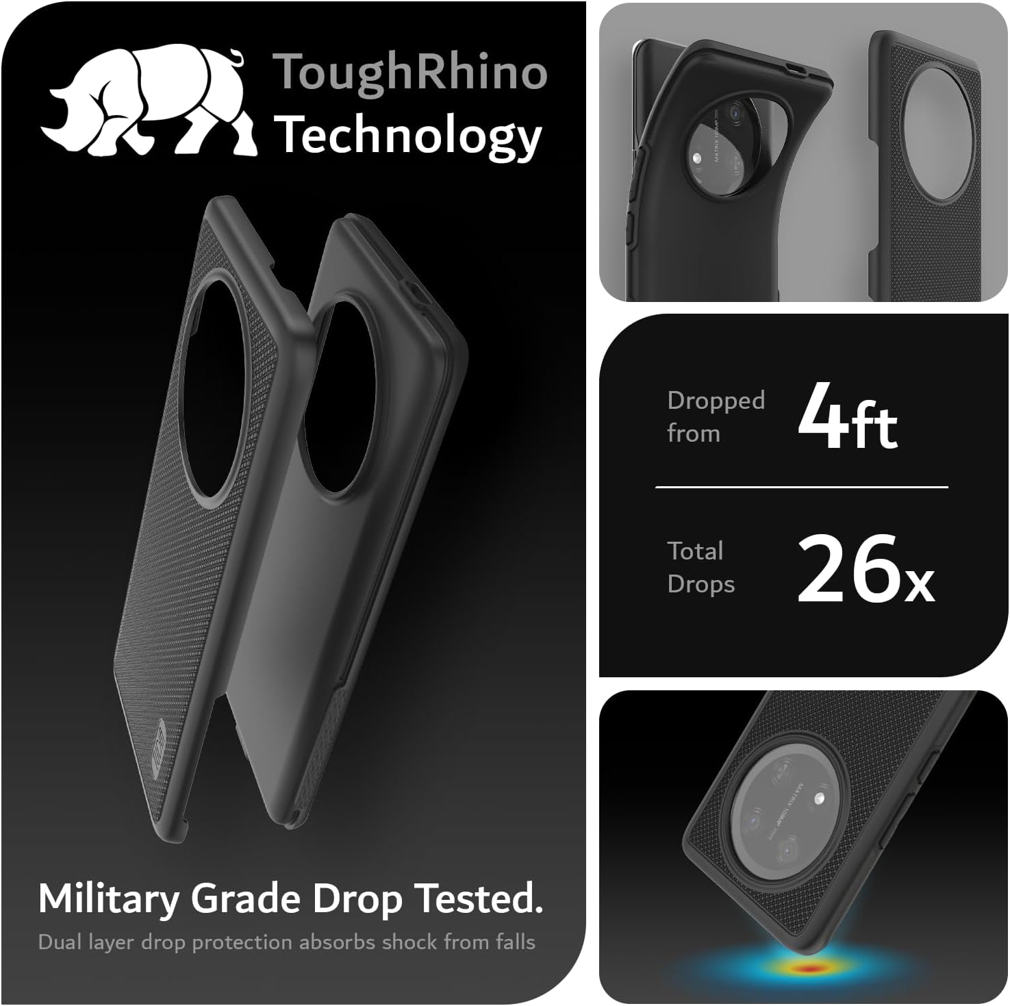 TUDIA MergeGrip DualShield Case for Honor Magic 7 Lite 5G (2025) – Shockproof, Rugged, Heavy-Duty Cover