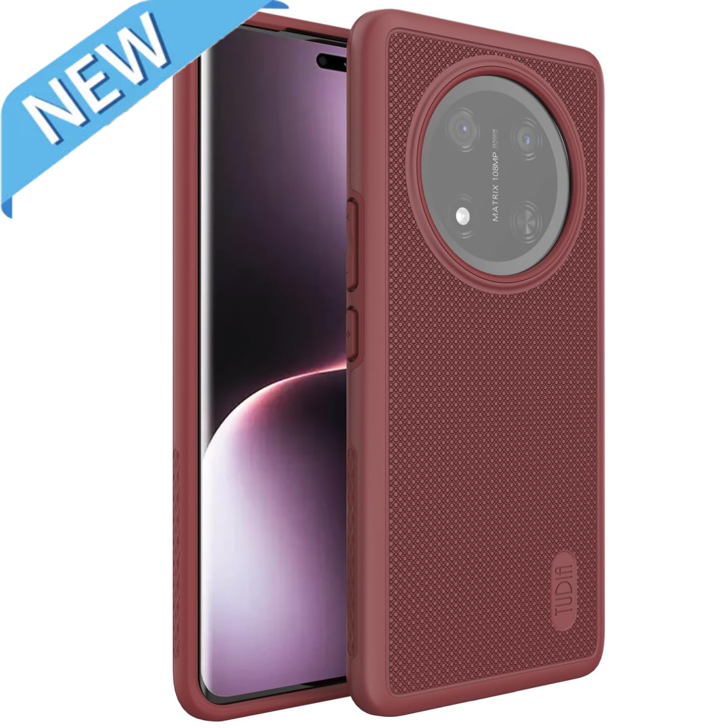 TUDIA Burgundy MergeGrip Case for Honor Magic 7 Lite 5G with Military Grade Drop Protection and Enhanced Grip