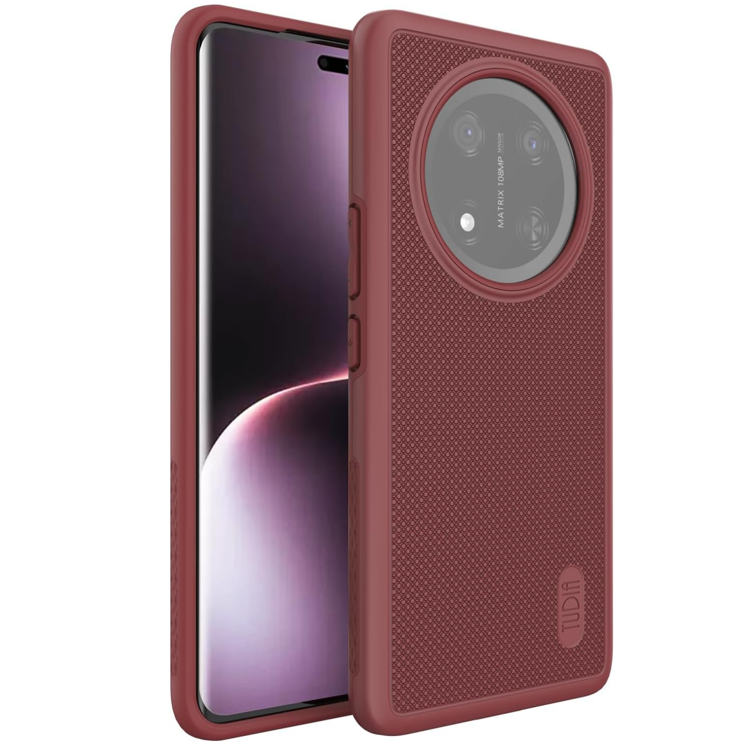 TUDIA MergeGrip Burgundy Case for Honor Magic 7 Lite 5G – Military Grade Protection, Raised Edge, Enhanced Grip, Drop Tested (2025)

