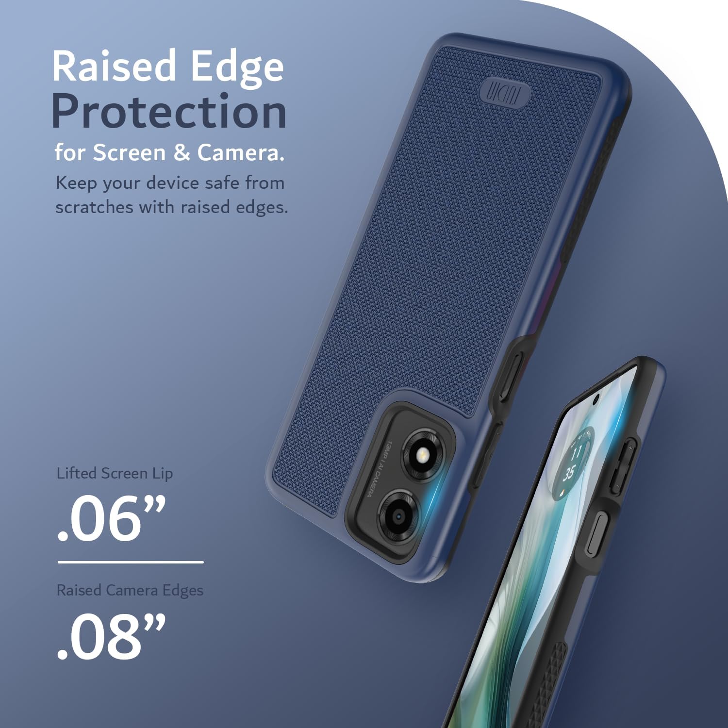 MergeGrip Heavy Duty Phone Case for Motorola Moto E14, G04, G24, and G04s 5G – Slim Shockproof Dual-Layer Cover with Raised Edges for Camera and Screen Protection