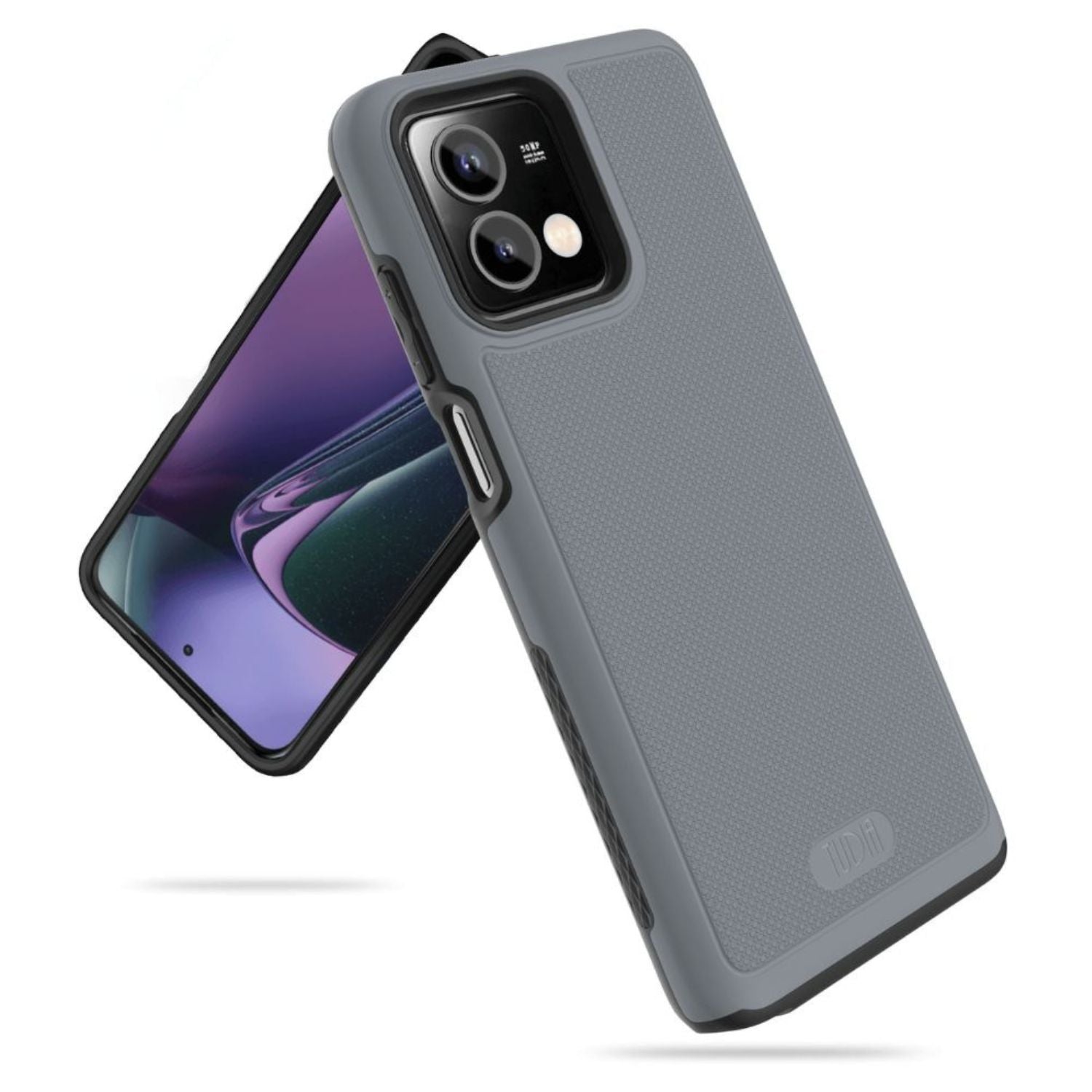 TUDIA MergeGrip heavy-duty gray case for Motorola Moto G Stylus 5G (2023) with DualShield protection and enhanced grip