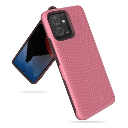  TUDIA MergeGrip heavy-duty protective case for Motorola ThinkPhone in Smokey Pink, featuring DualShield technology for enhanced durability and grip
