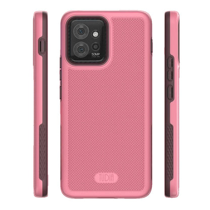 TUDIA MergeGrip heavy-duty protective case for Motorola ThinkPhone in Smokey Pink, featuring DualShield technology for enhanced durability and grip