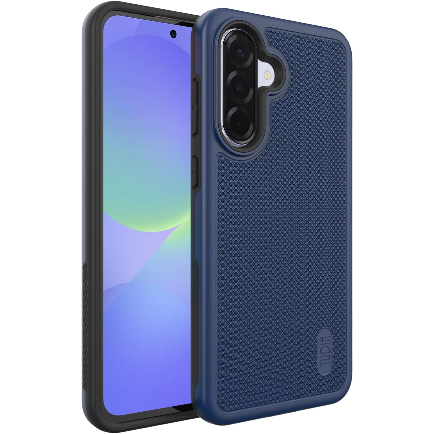 TUDIA blue MergeGrip case for Samsung Galaxy A36 5G (2025) with raised edge protection and military-grade drop defense