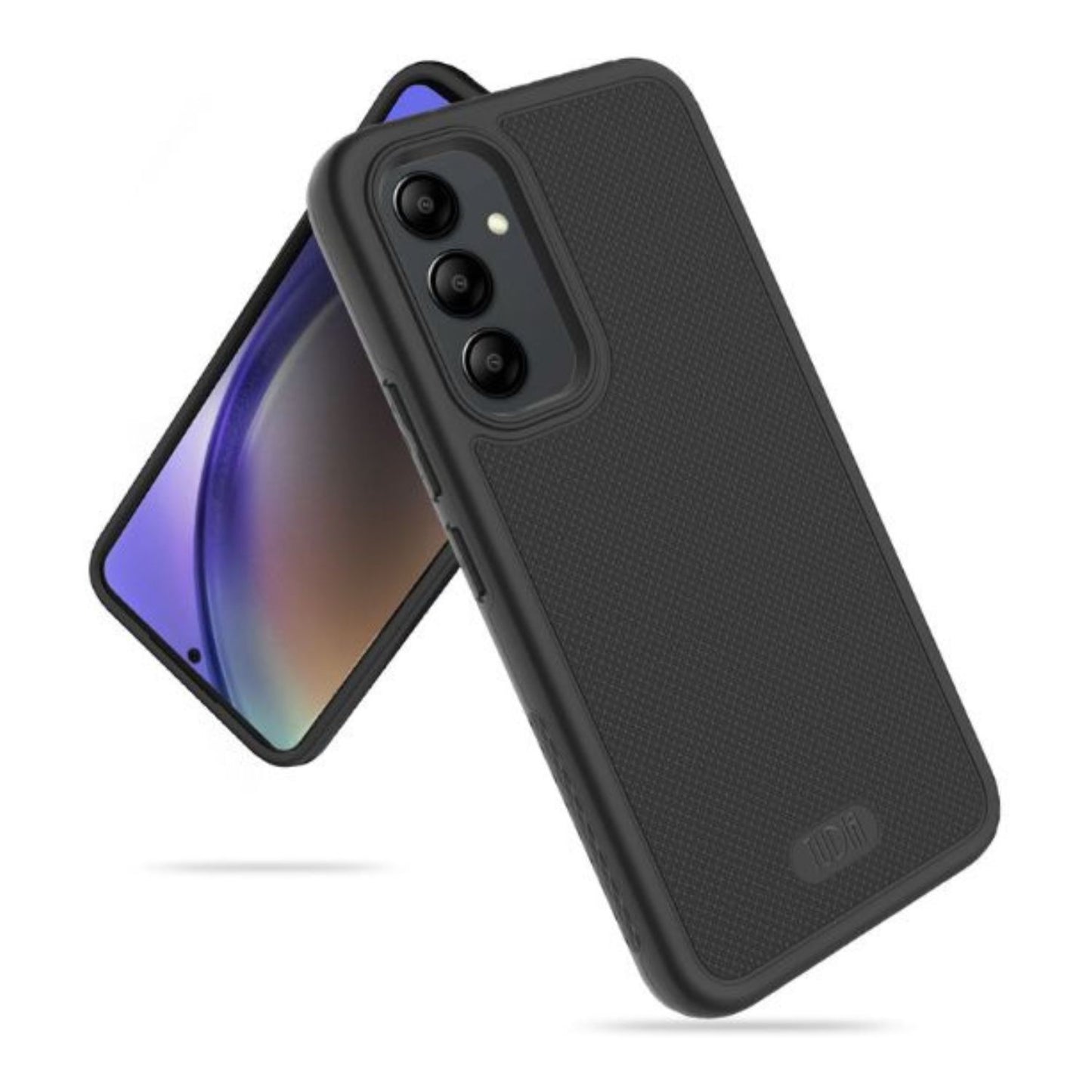 TUDIA MergeGrip Heavy Duty DualShield Case for Samsung Galaxy A54 5G in Matte Black, offering shockproof protection and enhanced grip