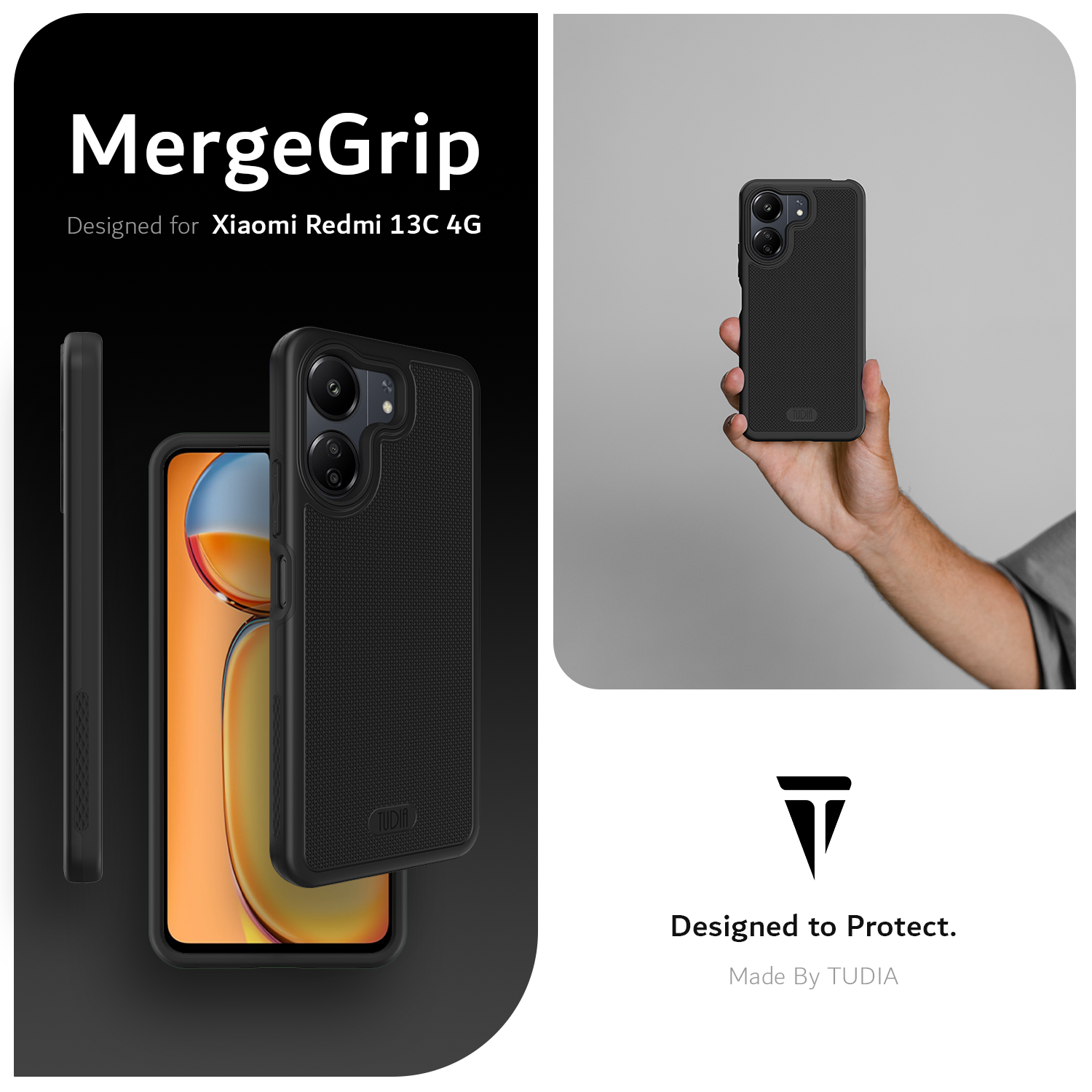 Xiaomi Redmi 13C / Xiaomi Poco C65 4G Case MergeGrip Heavy Duty - TUDIA Products