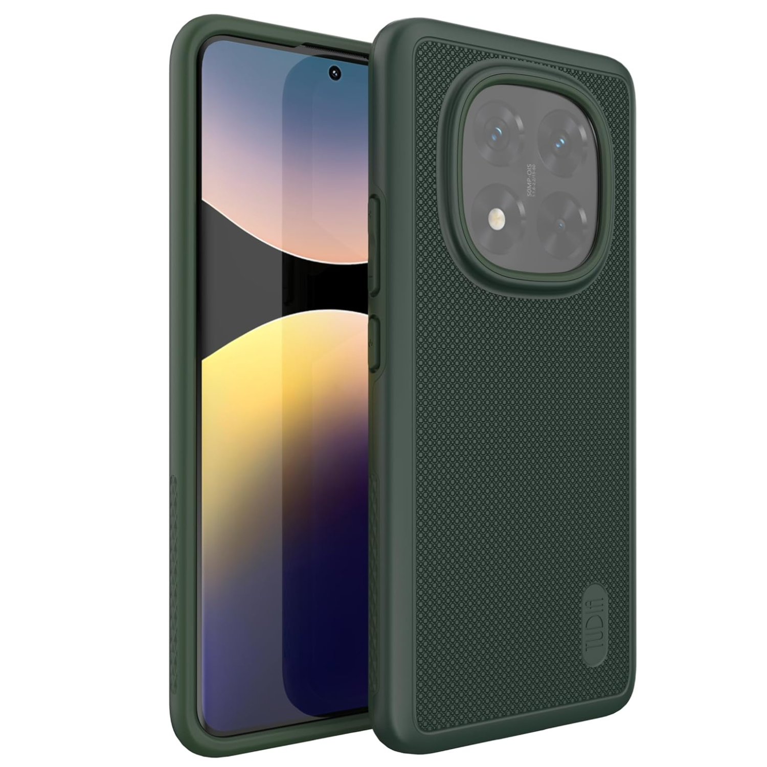 TUDIA MergeGrip Case for Xiaomi Redmi Note 14 Pro Plus 5G (2025) – Military Grade, Shockproof, Pine Green