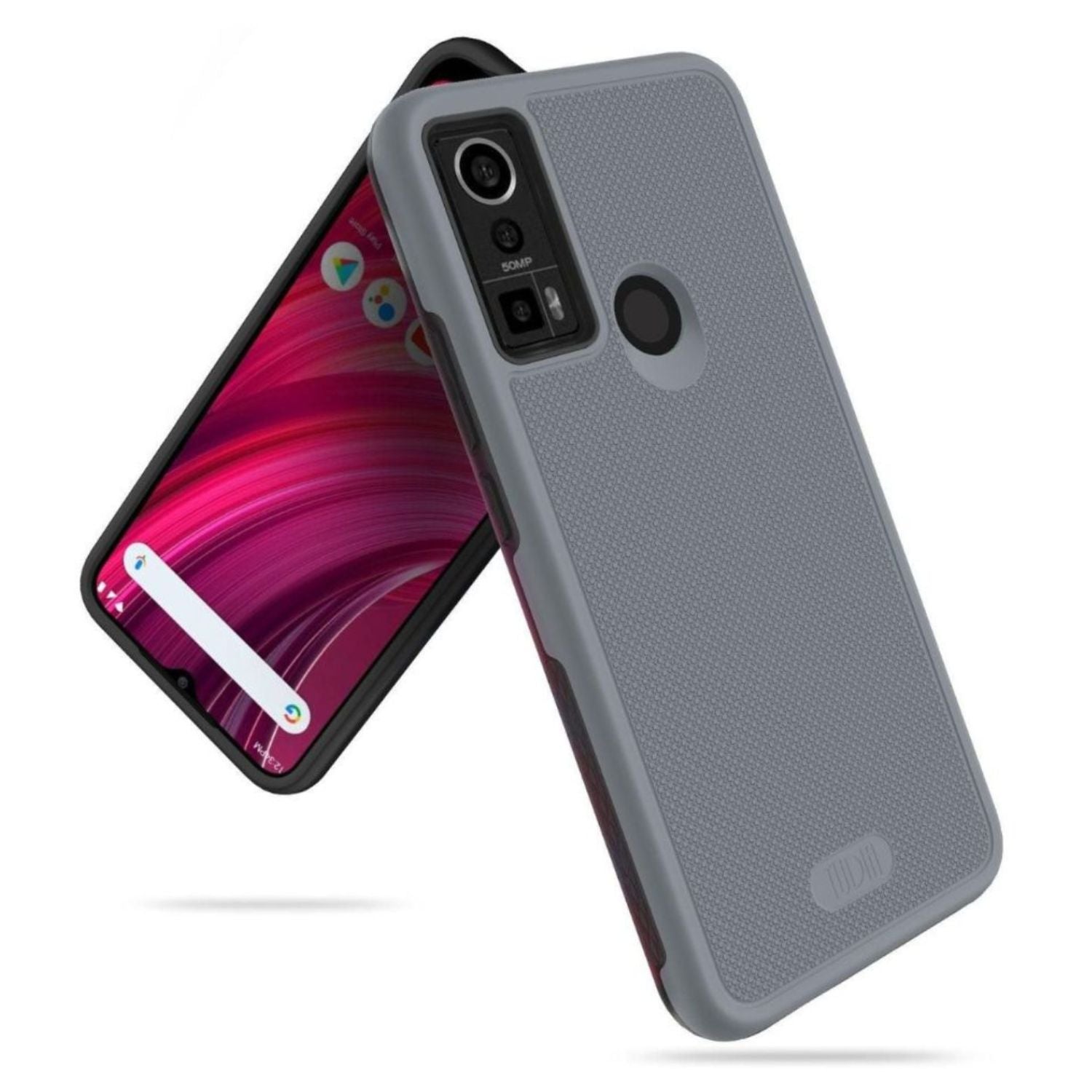 TUDIA MergeGrip Heavy Duty DualShield Case for BLU S91 Pro in Gray – Shockproof and Protective Cover