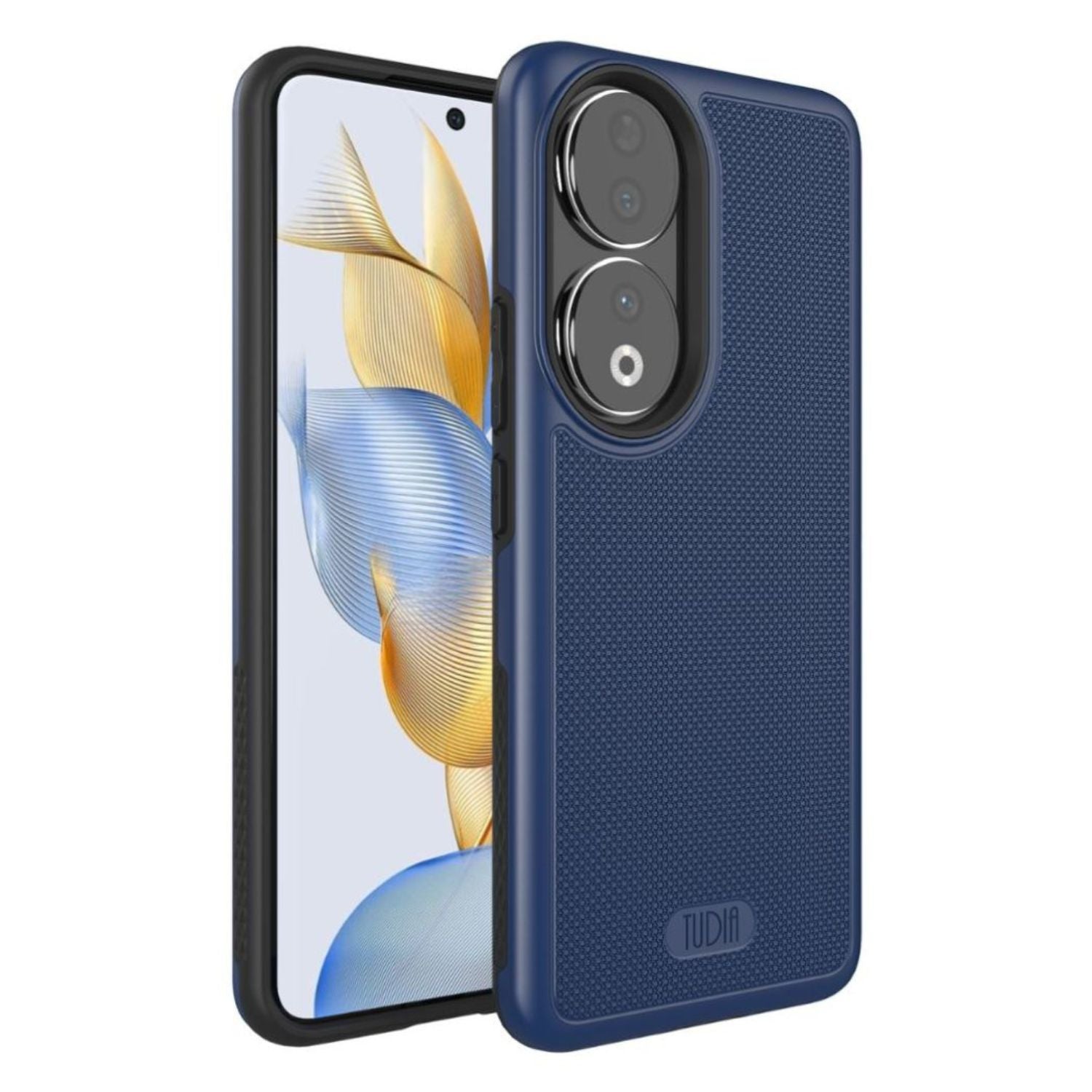 TUDIA MergeGrip Heavy Duty DualShield Case for Honor 90 in Indigo Blue, offering rugged and durable protection with a non-slip grip