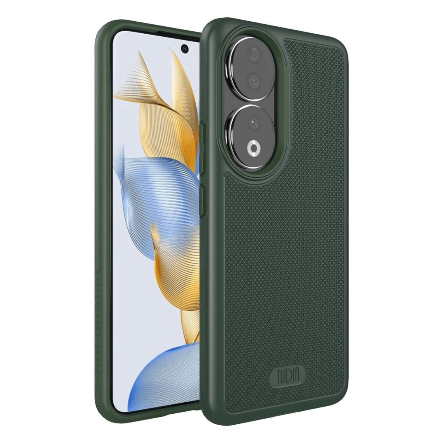  TUDIA MergeGrip Heavy Duty DualShield Case for Honor 90 in Pine Green, offering rugged and durable protection with a non-slip grip