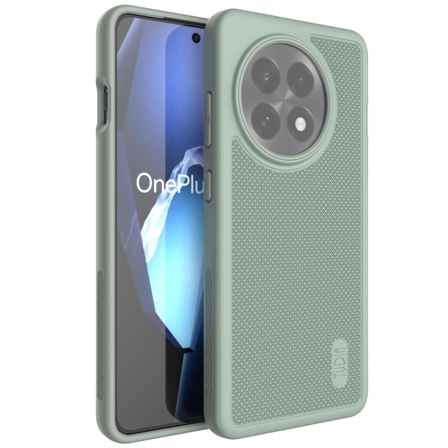TUDIA Green Lily MergeGrip Case for OnePlus 13R 5G (2025) with Military Grade Drop Protection and Raised Edges

