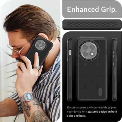 TUDIA Jet Black MergeGrip Case for OnePlus 13R 5G (2025) with Military Grade Drop Protection and Raised Edges
