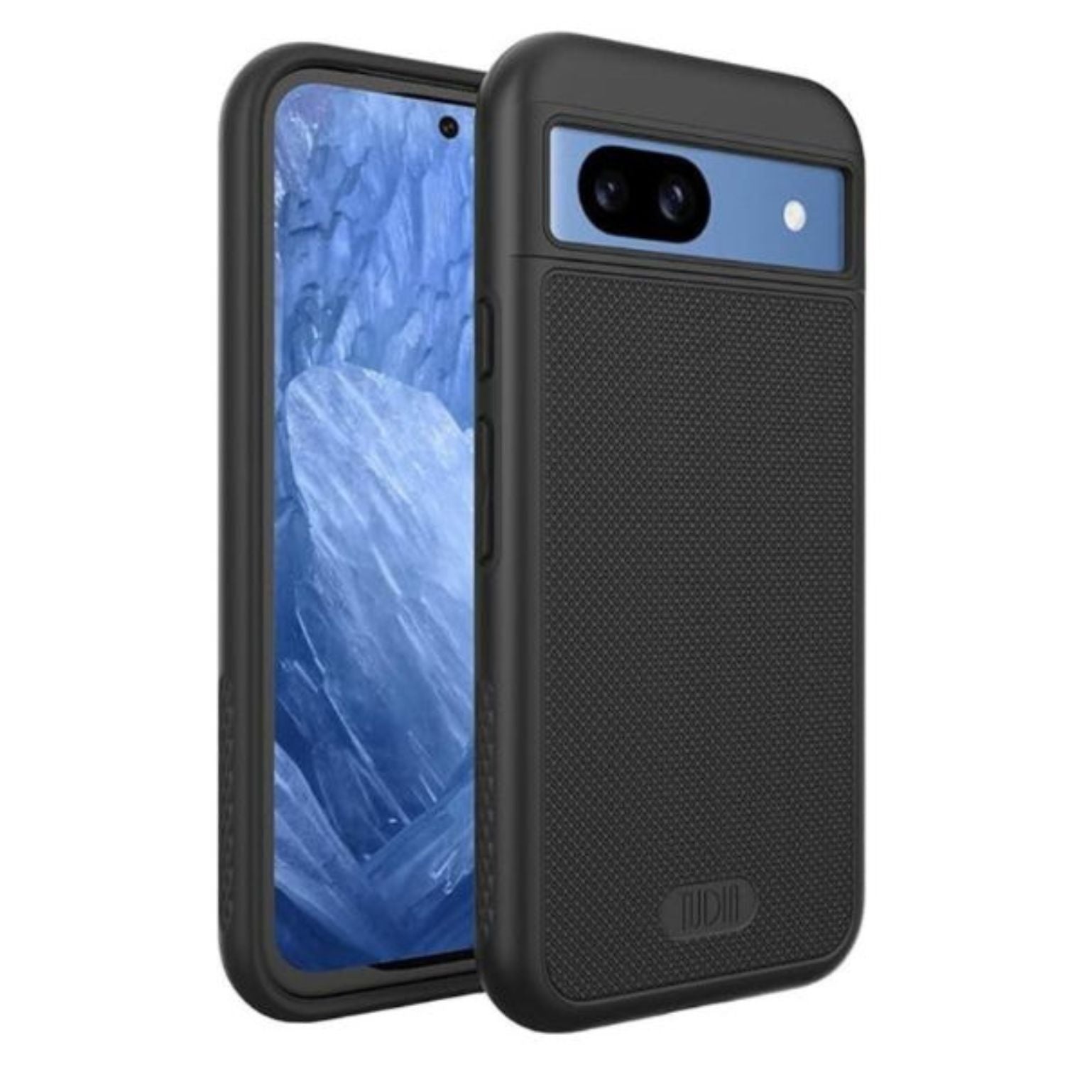  TUDIA MergeGrip matte black case for Google Pixel 8a, MagSafe compatible with built-in magnet, slim and shockproof design.