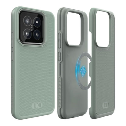 TUDIA MergeGrip MagSafe case for Xiaomi 14 5G (2024) in Green Lily – heavy-duty shockproof protection with MagSafe compatibility