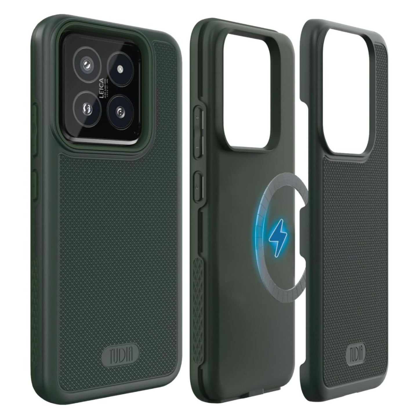 TUDIA MergeGrip MagSafe case for Xiaomi 14 5G (2024) in Pine Green– heavy-duty shockproof protection with MagSafe compatibility