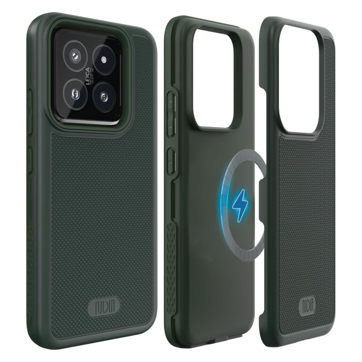 TUDIA MergeGrip MagSafe case for Xiaomi 14 5G (2024) in Pine Green– heavy-duty shockproof protection with MagSafe compatibility