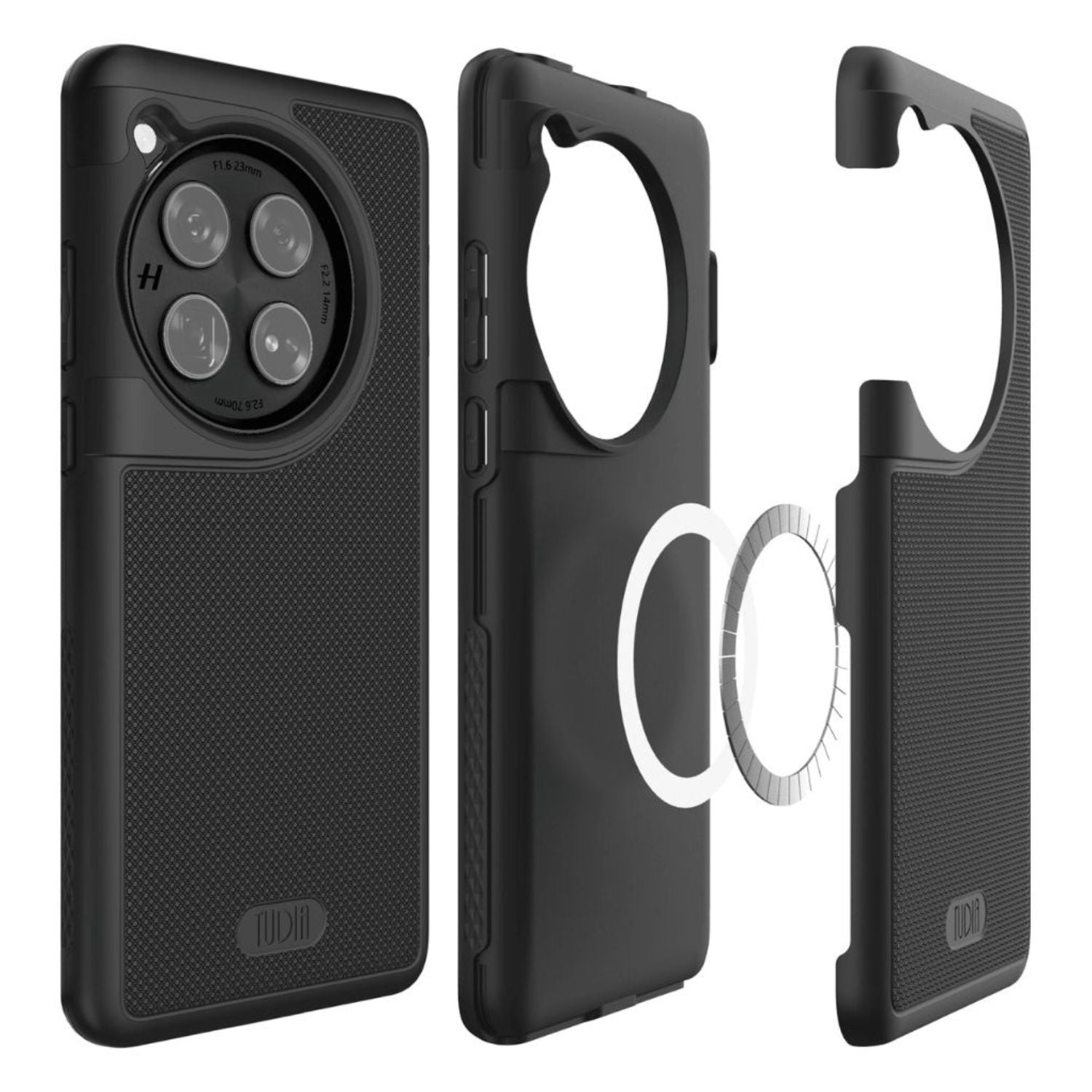 TUDIA MergeGrip MagSafe Compatible Case for OnePlus 12 in Matte Black with Built-In Magnet, Shockproof and Slim Design
