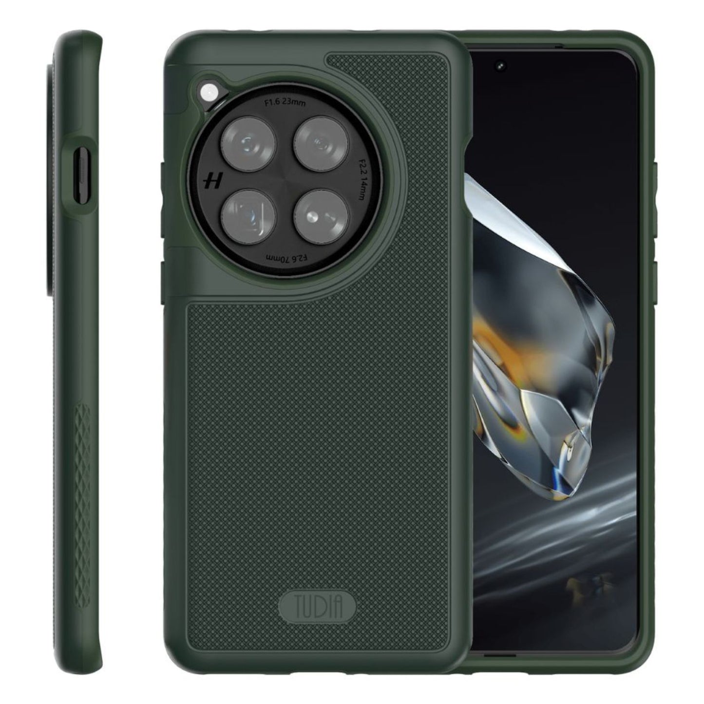 TUDIA MergeGrip MagSafe Compatible Case for OnePlus 12 in Pine Green with Built-In Magnet, Shockproof and Slim Design