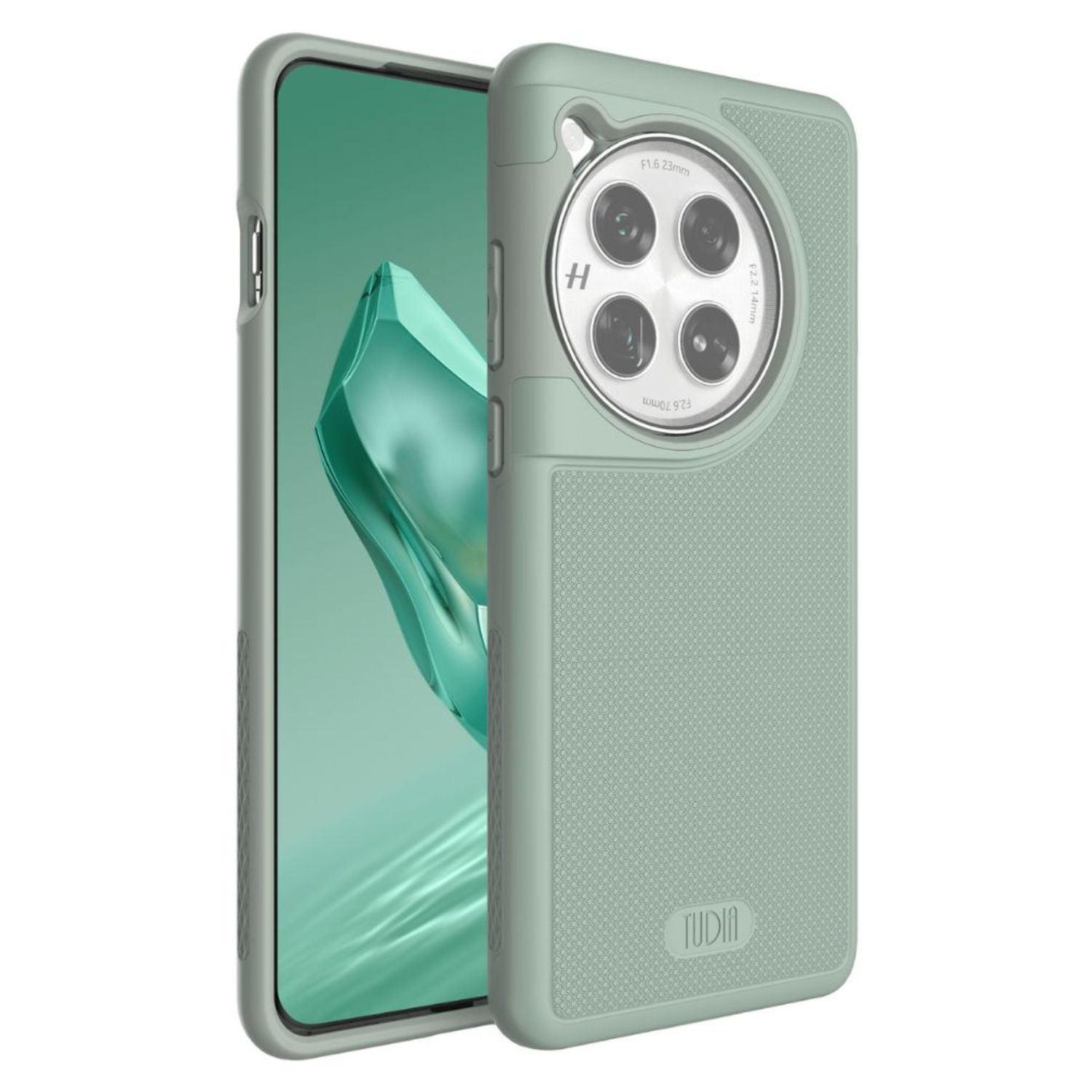 TUDIA MergeGrip MagSafe Compatible Case for OnePlus 12 in Green Lily with Built-In Magnet, Shockproof and Slim Design