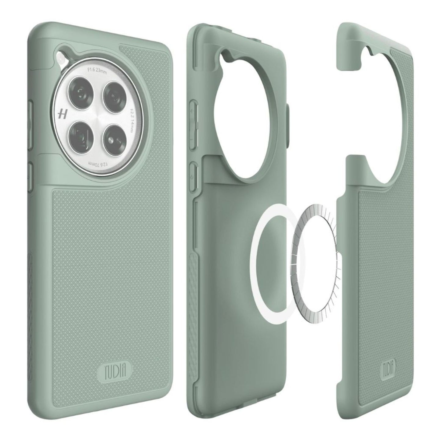 TUDIA MergeGrip MagSafe Compatible Case for OnePlus 12 in Green Lily with Built-In Magnet, Shockproof and Slim Design