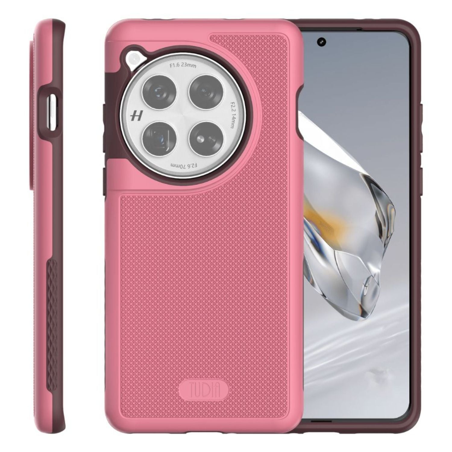 TUDIA MergeGrip MagSafe Compatible Case for OnePlus 12 in Smokey Pink with Built-In Magnet, Shockproof and Slim Design