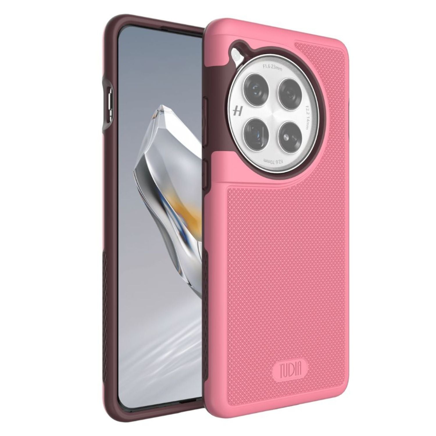 TUDIA MergeGrip MagSafe Compatible Case for OnePlus 12 in Smokey Pink with Built-In Magnet, Shockproof and Slim Design