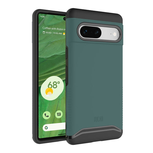 TUDIA Merge Dual-Layer Protective Case for Google Pixel 7 in Hunter Green, featuring shockproof protection and a slim design